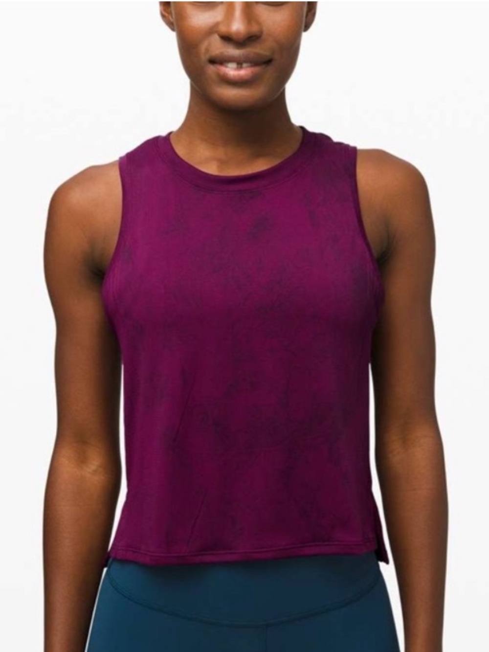 lululemon athletica Train to Be Purple Tie Dyed Crop Tank